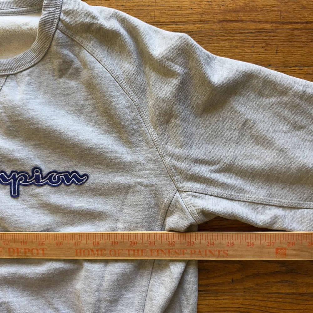 Champion Mens Crew Neck Sweatshirt Pullover Jumper Gray Logo X Large XL - Picture 3 of 6